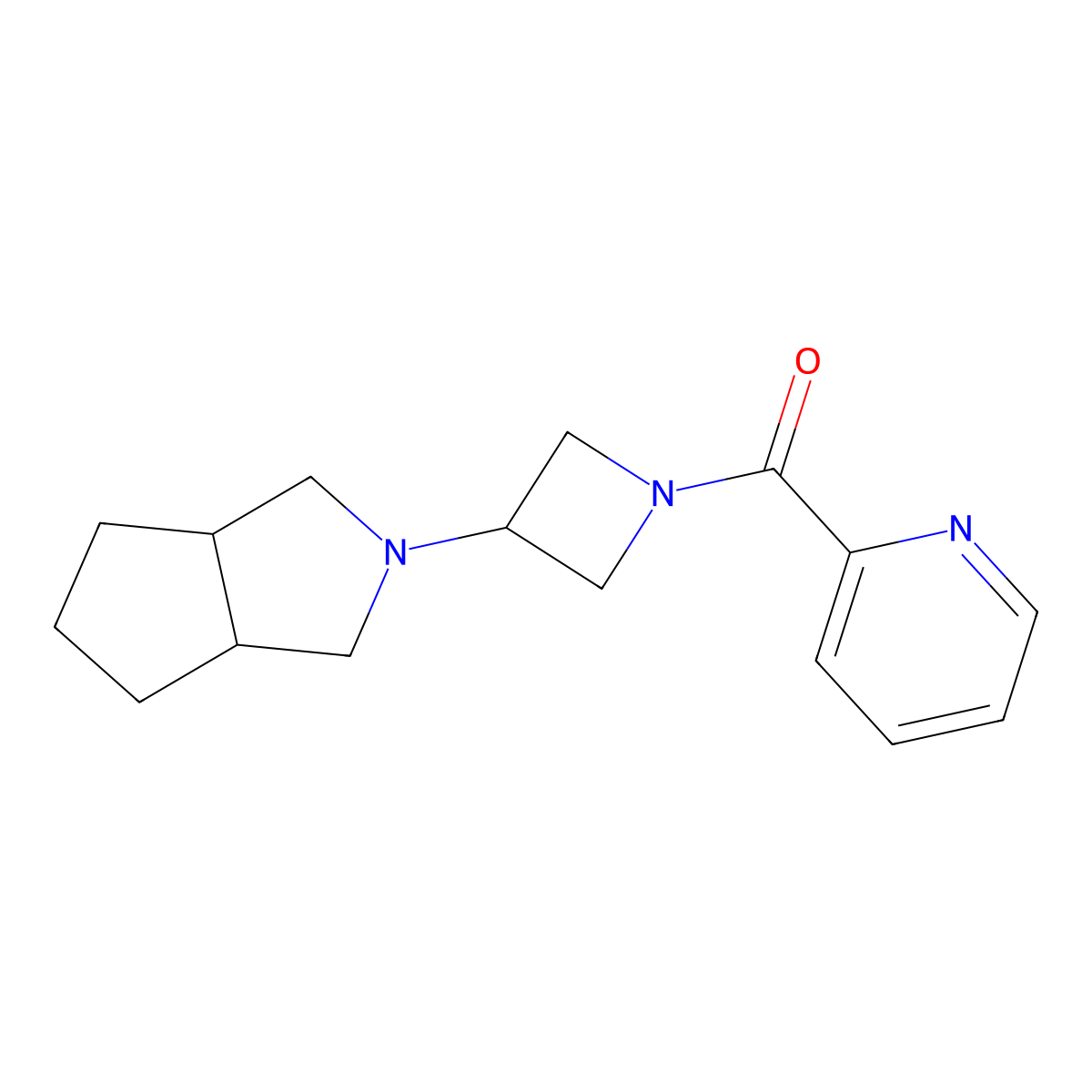 2-(3-{Octahydrocyclopenta[c]pyrrol-2-yl}azetidine-1-carbonyl)pyridine molecular structure, CAS 2770616-00-5