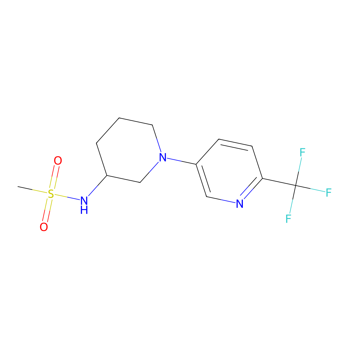 N-{1-[6-(trifluoromethyl)pyridin-3-yl]piperidin-3-yl}methanesulfonamide molecular structure, CAS 2770616-01-6