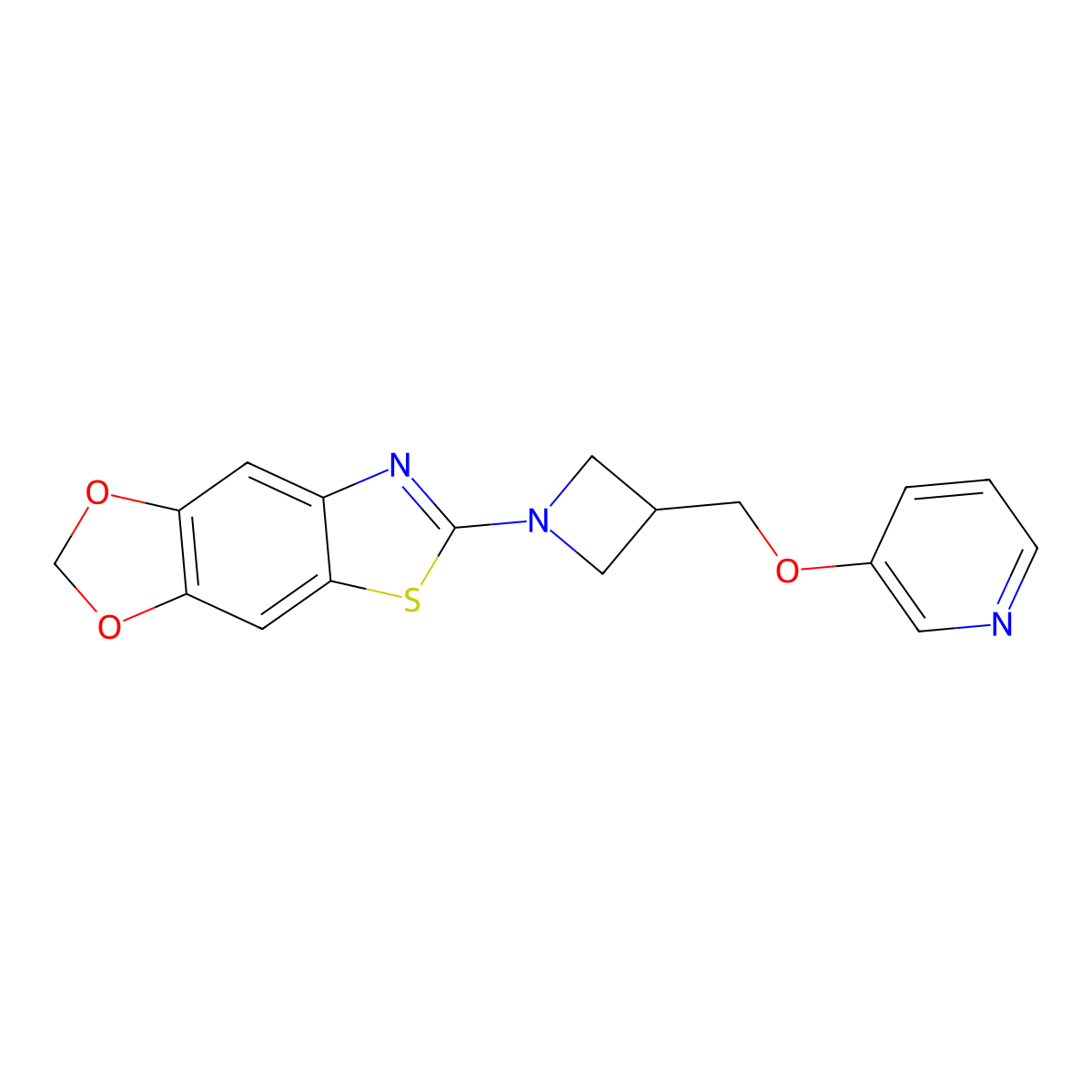 6-[3-(Pyridin-3-yloxymethyl)azetidin-1-yl]-[1,3]dioxolo[4,5-f][1,3]benzothiazole molecular structure, CAS 2770616-03-8