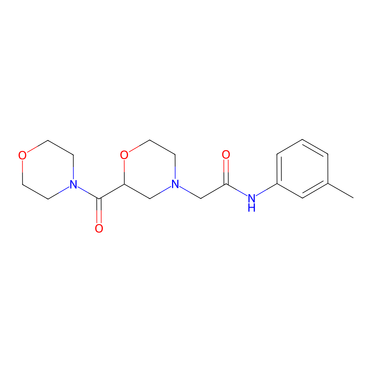 N-(3-methylphenyl)-2-[2-(morpholine-4-carbonyl)morpholin-4-yl]acetamide molecular structure, CAS 2770616-09-4