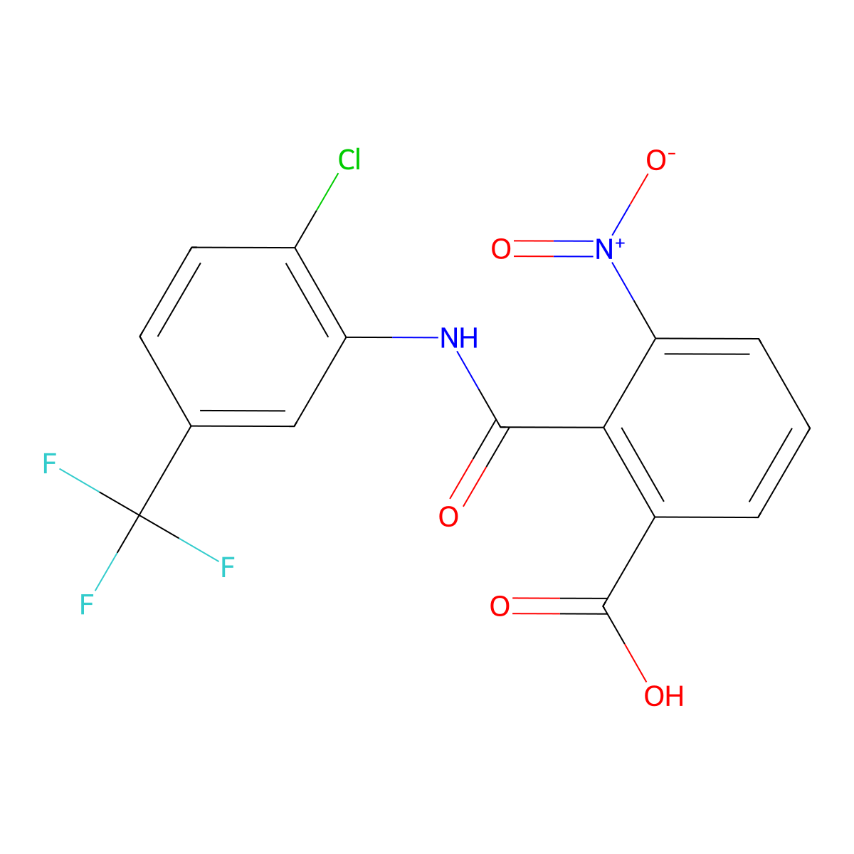 2-{[2-Chloro-5-(trifluoromethyl)phenyl]carbamoyl}-3-nitrobenzoic acid molecular structure, CAS 2770616-12-9