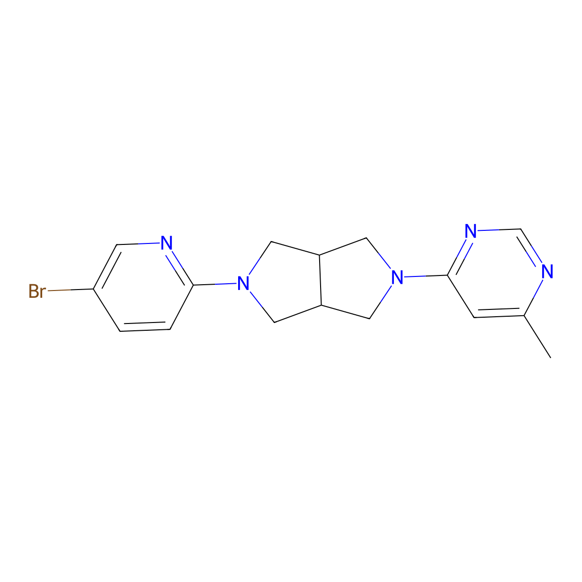 4-[5-(5-Bromopyridin-2-yl)-octahydropyrrolo[3,4-c]pyrrol-2-yl]-6-methylpyrimidine molecular structure, CAS 2770616-16-3