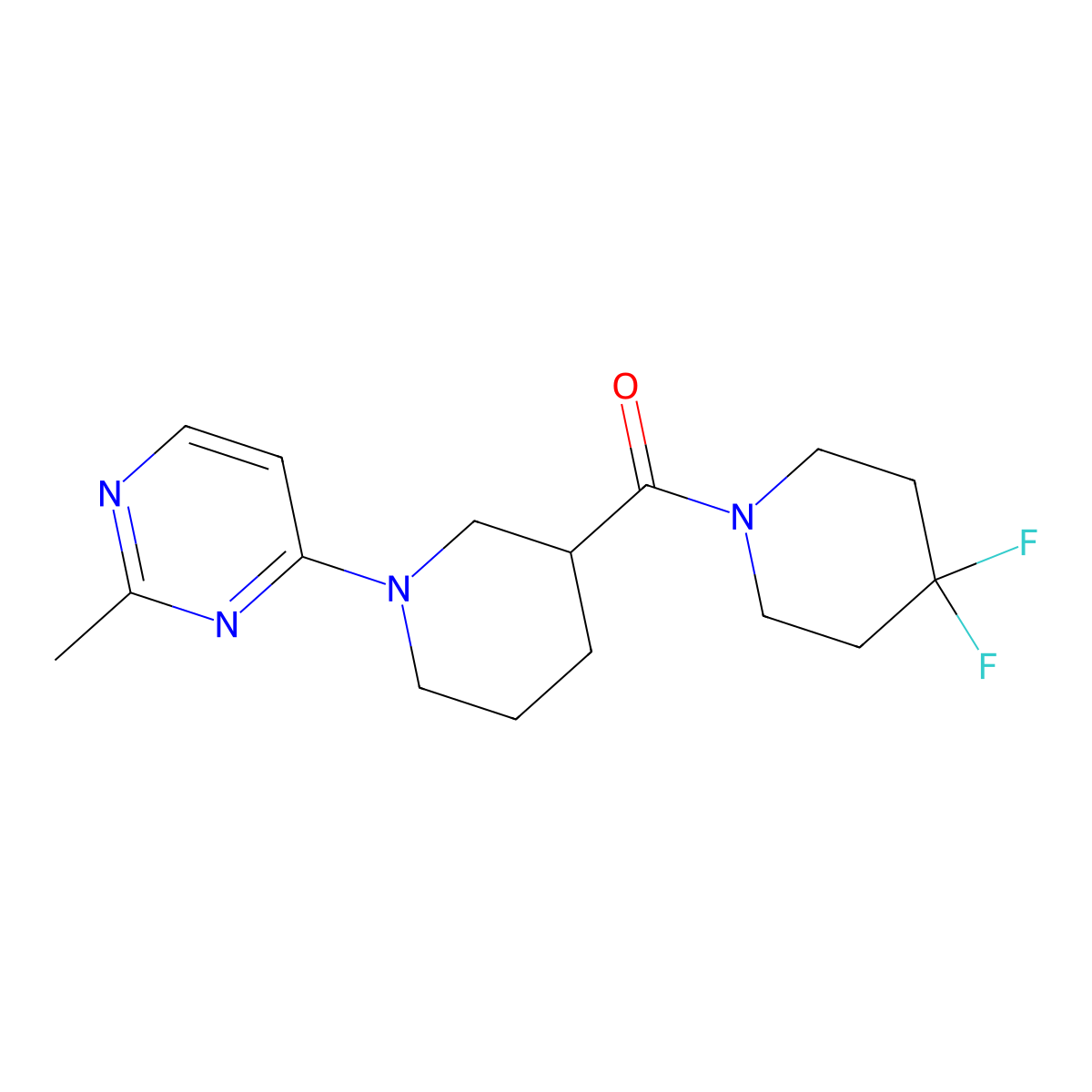 4-[3-(4,4-Difluoropiperidine-1-carbonyl)piperidin-1-yl]-2-methylpyrimidine molecular structure, CAS 2770616-21-0