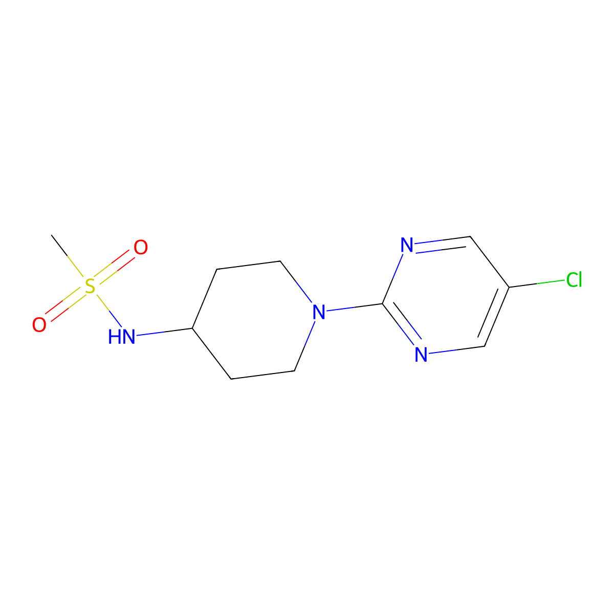 N-[1-(5-chloropyrimidin-2-yl)piperidin-4-yl]methanesulfonamide molecular structure, CAS 2770616-25-4