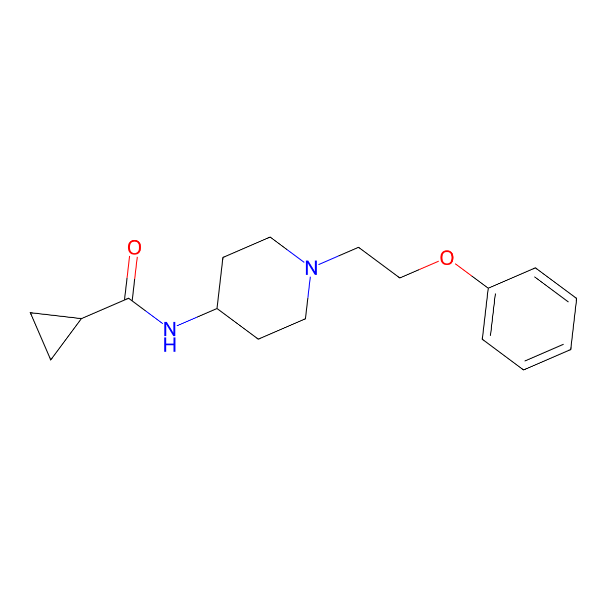 N-[1-(2-phenoxyethyl)piperidin-4-yl]cyclopropanecarboxamide molecular structure, CAS 2770616-38-9