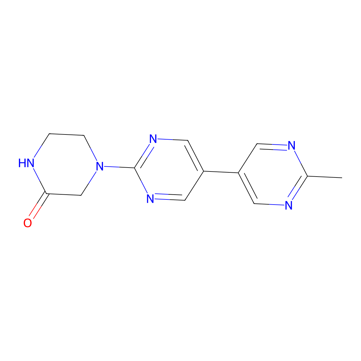 4-{2'-Methyl-[5,5'-bipyrimidin]-2-yl}piperazin-2-one molecular structure, CAS 2770616-51-6