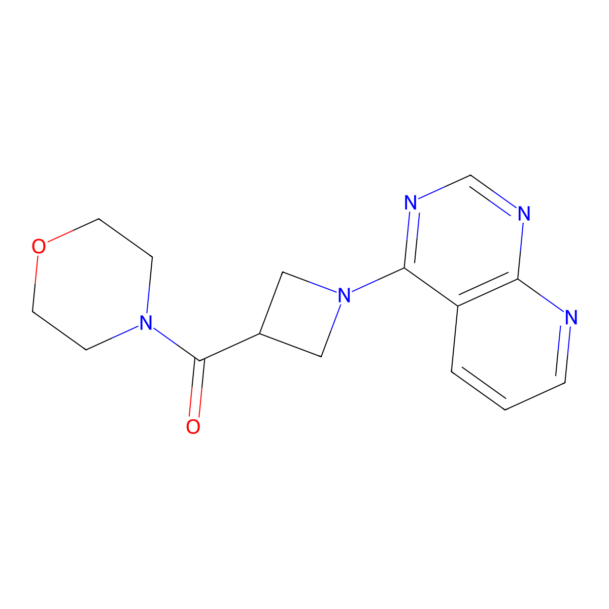 4-(1-{Pyrido[2,3-d]pyrimidin-4-yl}azetidine-3-carbonyl)morpholine molecular structure, CAS 2770616-55-0