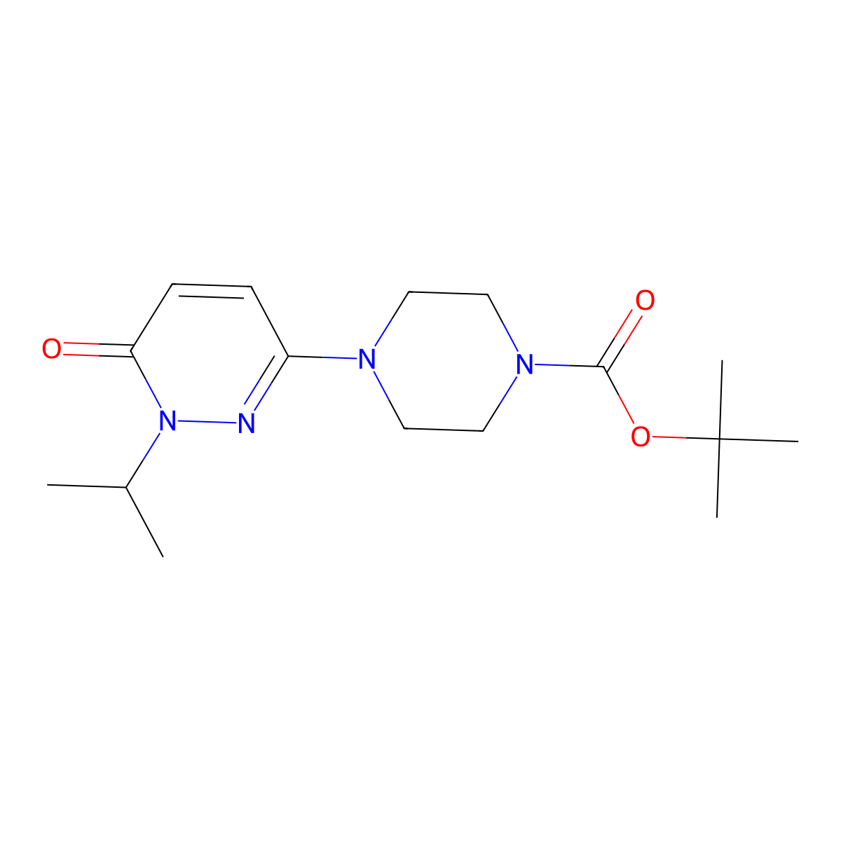 Tert-butyl 4-[6-oxo-1-(propan-2-yl)-1,6-dihydropyridazin-3-yl]piperazine-1-carboxylate molecular structure, CAS 2770616-59-4