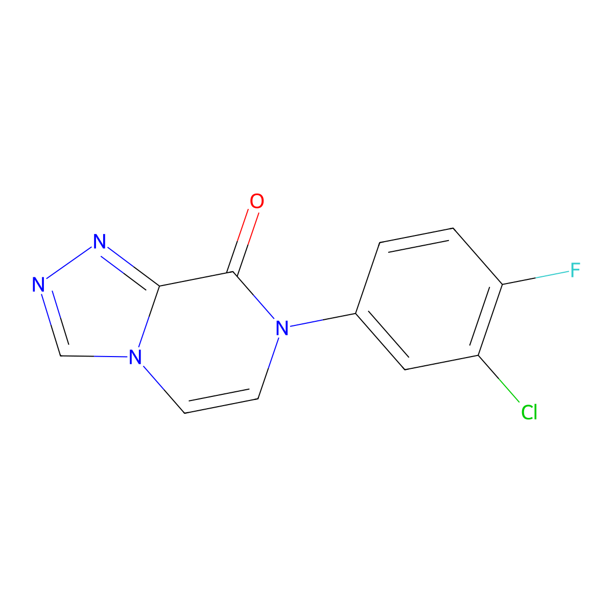 7-(3-chloro-4-fluorophenyl)-7H,8H-[1,2,4]triazolo[4,3-a]pyrazin-8-one molecular structure, CAS 2770616-63-0