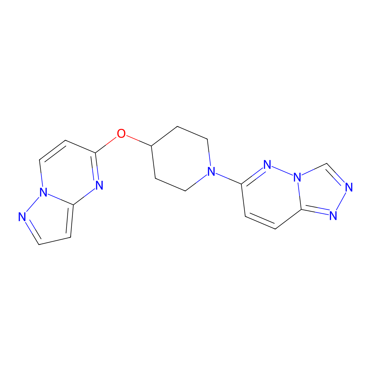 4-{Pyrazolo[1,5-a]pyrimidin-5-yloxy}-1-{[1,2,4]triazolo[4,3-b]pyridazin-6-yl}piperidine molecular structure, CAS 2770616-69-6