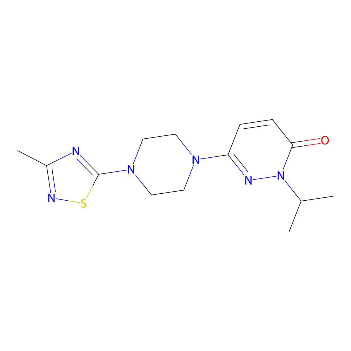 6-[4-(3-Methyl-1,2,4-thiadiazol-5-yl)piperazin-1-yl]-2-(propan-2-yl)-2,3-dihydropyridazin-3-one molecular structure, CAS 2770616-70-9