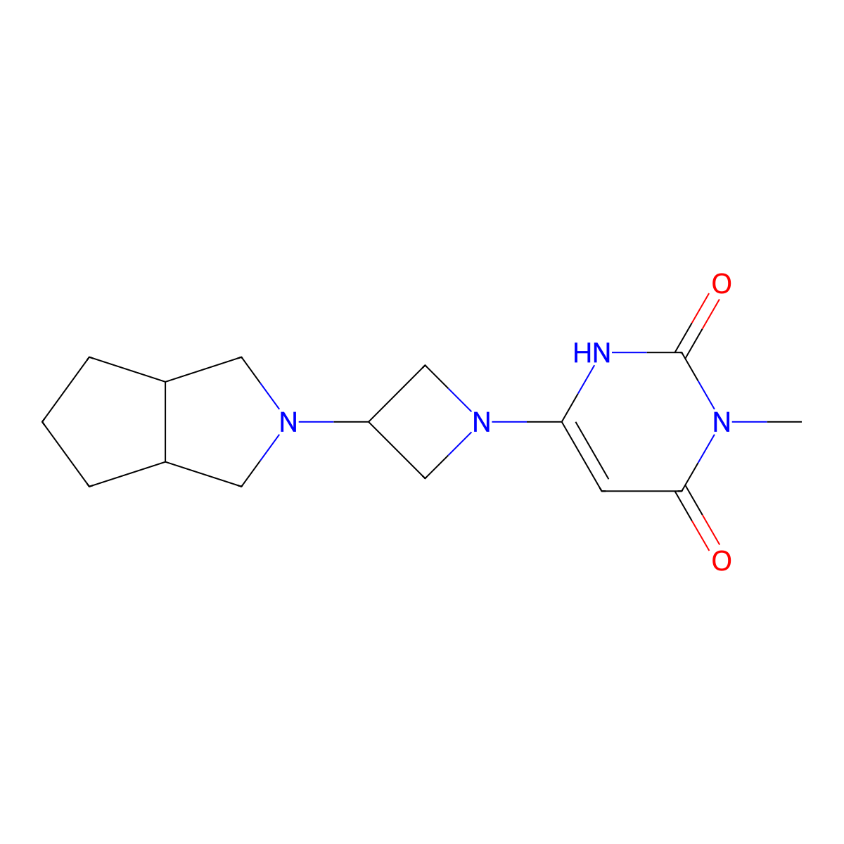 3-Methyl-6-(3-{octahydrocyclopenta[c]pyrrol-2-yl}azetidin-1-yl)-1,2,3,4-tetrahydropyrimidine-2,4-dione molecular structure, CAS 2770616-76-5