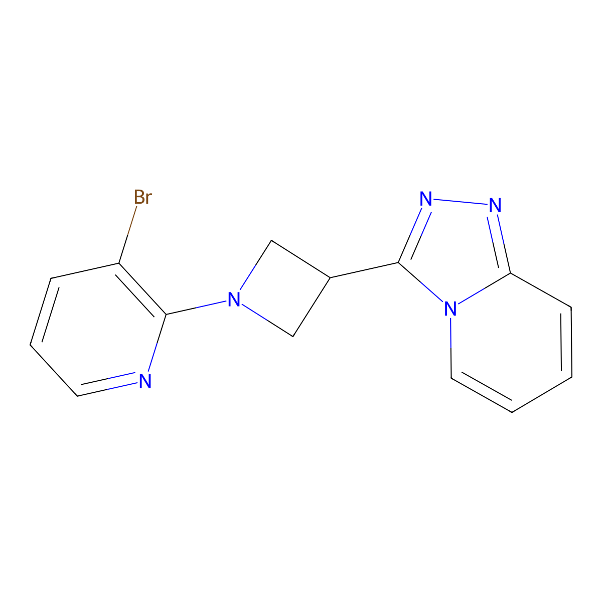 3-Bromo-2-(3-{[1,2,4]triazolo[4,3-a]pyridin-3-yl}azetidin-1-yl)pyridine molecular structure, CAS 2770616-78-7