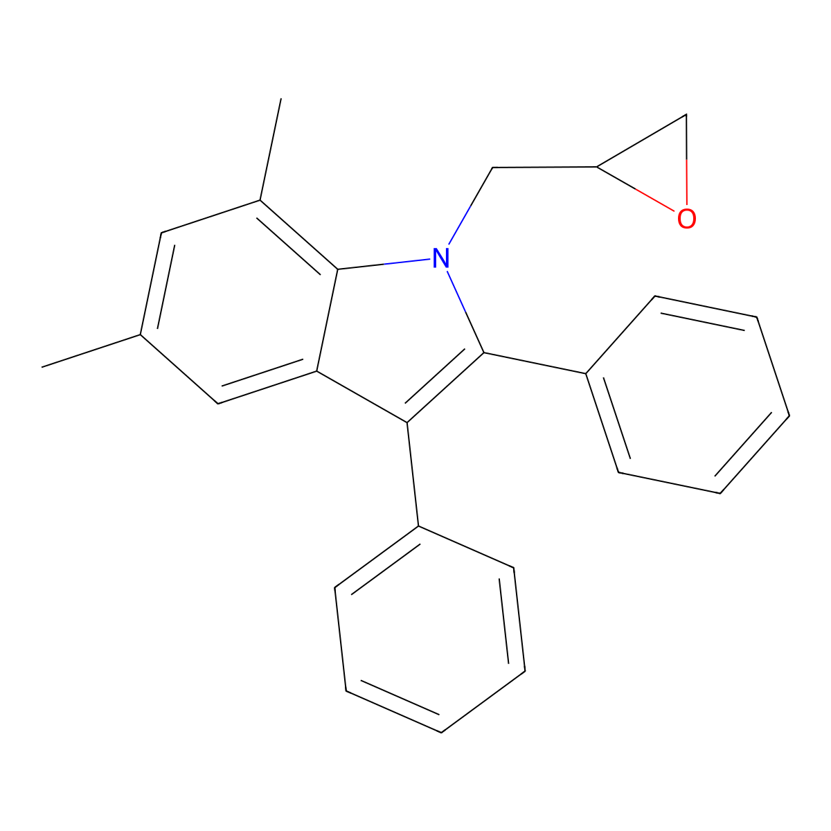 5,7-dimethyl-1-[(oxiran-2-yl)methyl]-2,3-diphenyl-1H-indole molecular structure, CAS 2770616-80-1