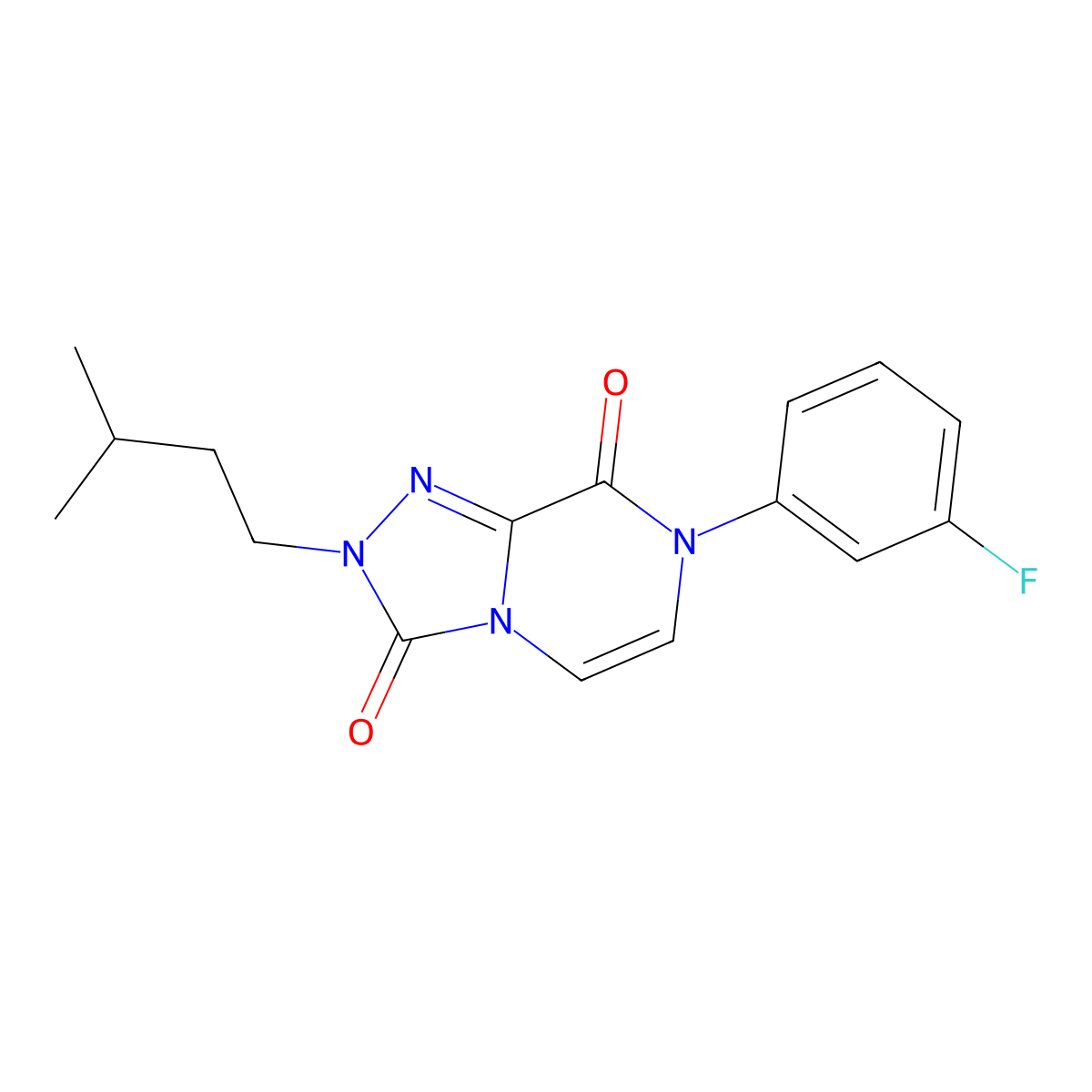 7-(3-fluorophenyl)-2-(3-methylbutyl)-2H,3H,7H,8H-[1,2,4]triazolo[4,3-a]pyrazine-3,8-dione molecular structure, CAS 2770616-81-2