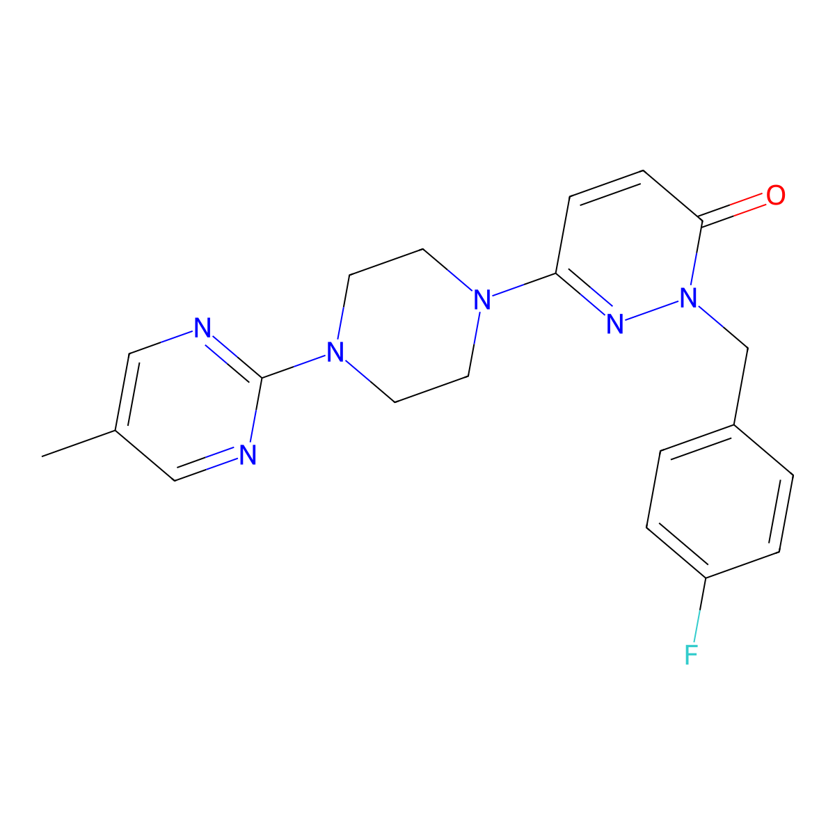 2-[(4-Fluorophenyl)methyl]-6-[4-(5-methylpyrimidin-2-yl)piperazin-1-yl]-2,3-dihydropyridazin-3-one molecular structure, CAS 2770616-85-6