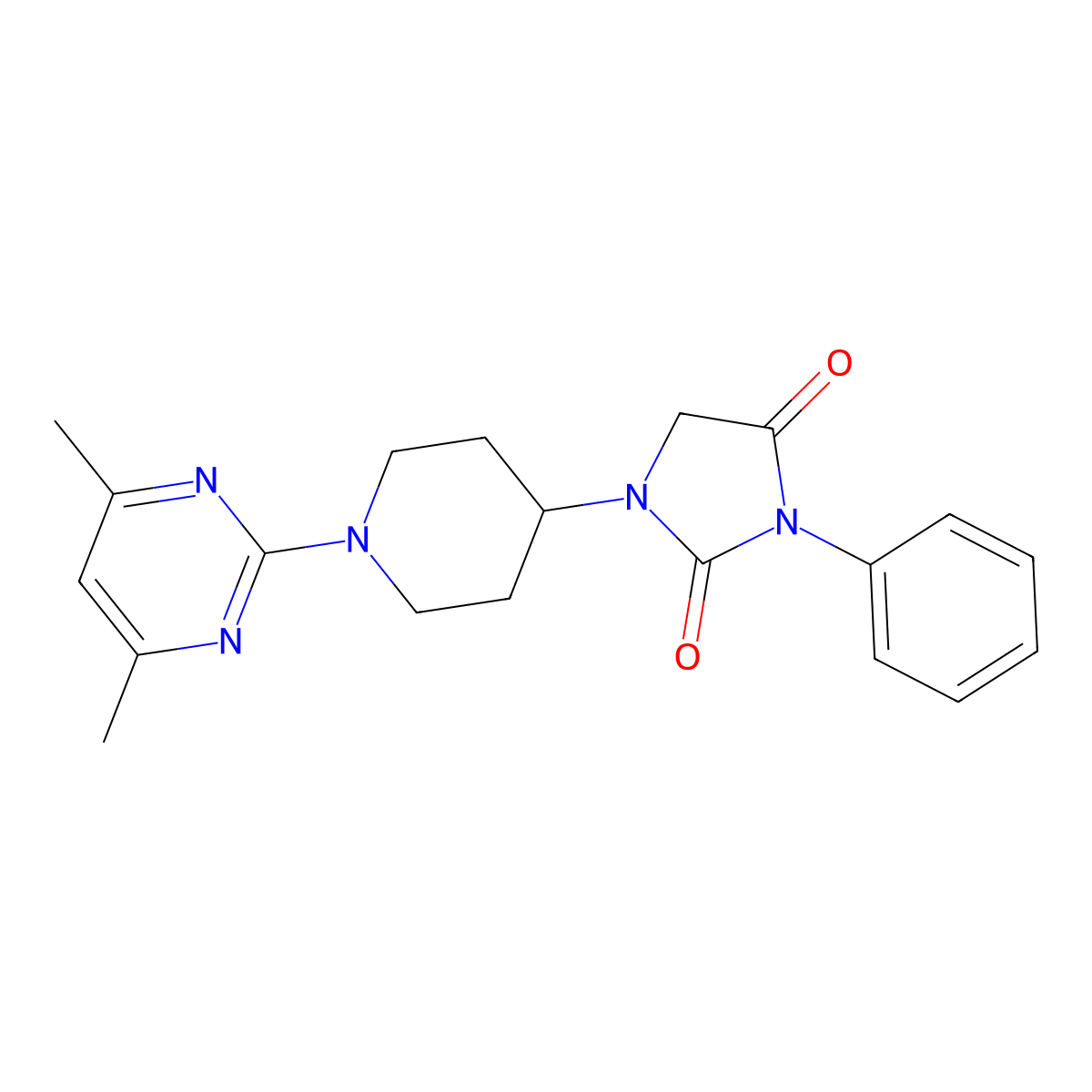 1-[1-(4,6-Dimethylpyrimidin-2-yl)piperidin-4-yl]-3-phenylimidazolidine-2,4-dione molecular structure, CAS 2770616-98-1