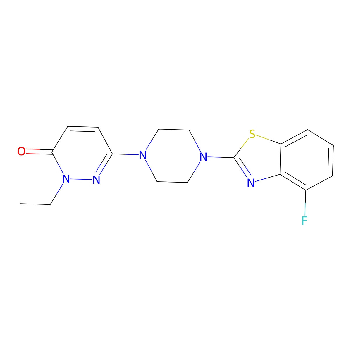 2-Ethyl-6-[4-(4-fluoro-1,3-benzothiazol-2-yl)piperazin-1-yl]-2,3-dihydropyridazin-3-one molecular structure, CAS 2770617-12-2