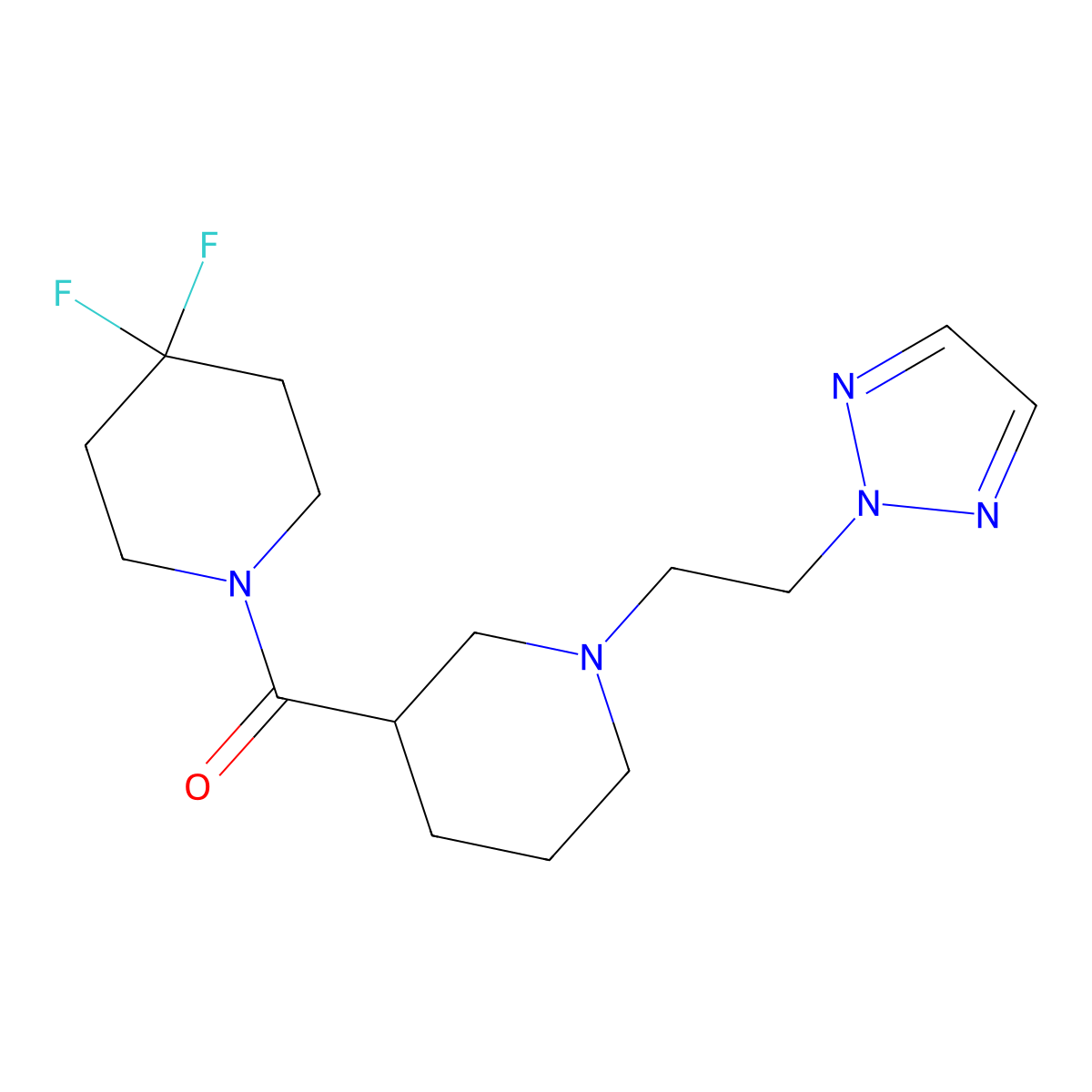4,4-difluoro-1-{1-[2-(2H-1,2,3-triazol-2-yl)ethyl]piperidine-3-carbonyl}piperidine molecular structure, CAS 2770617-14-4