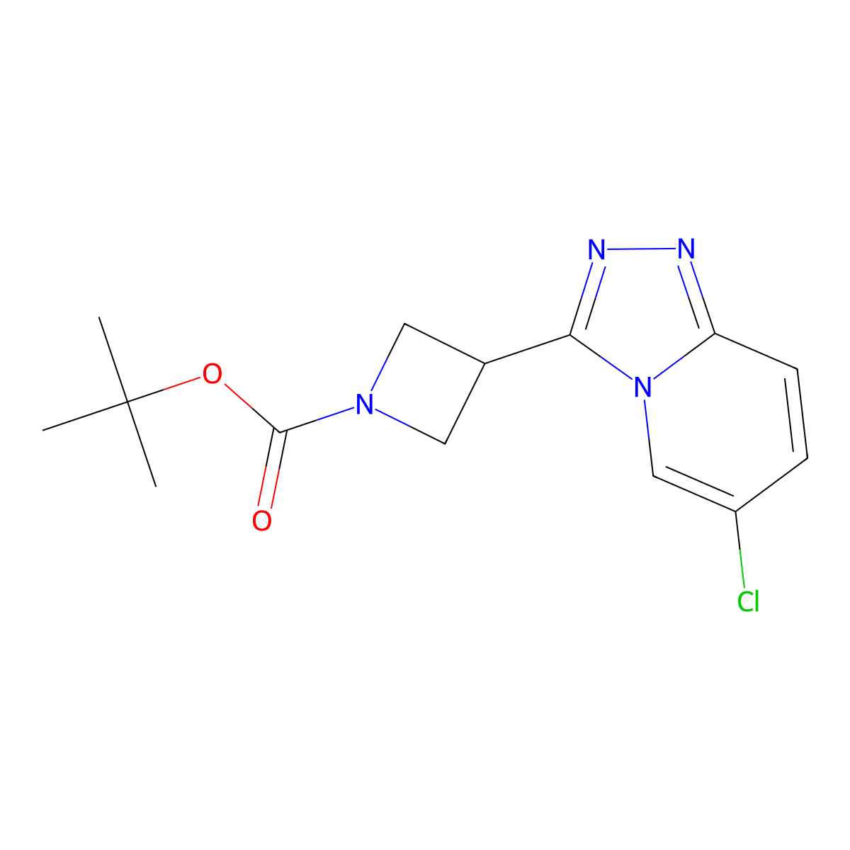 Tert-butyl 3-{6-chloro-[1,2,4]triazolo[4,3-a]pyridin-3-yl}azetidine-1-carboxylate molecular structure, CAS 2770617-15-5