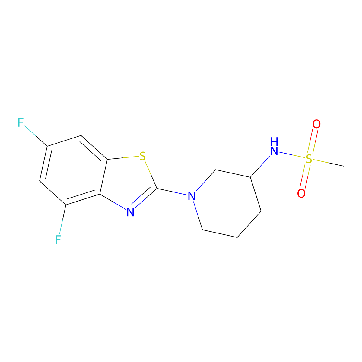 N-[1-(4,6-difluoro-1,3-benzothiazol-2-yl)piperidin-3-yl]methanesulfonamide molecular structure, CAS 2770617-26-8