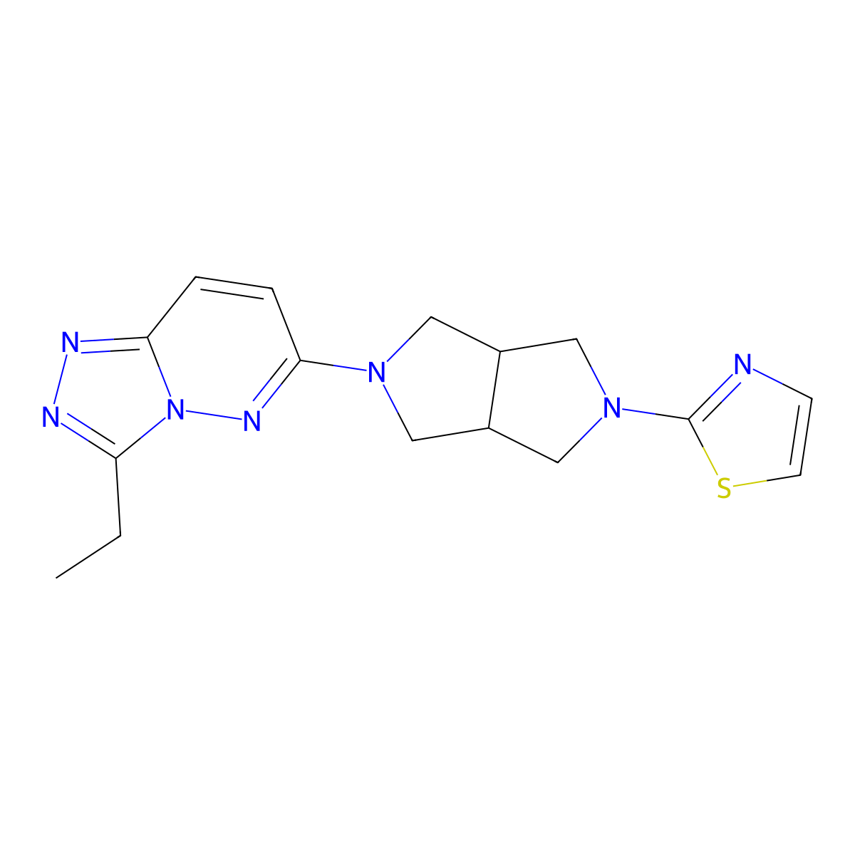 2-(5-{3-Ethyl-[1,2,4]triazolo[4,3-b]pyridazin-6-yl}-octahydropyrrolo[3,4-c]pyrrol-2-yl)-1,3-thiazole molecular structure, CAS 2770617-27-9