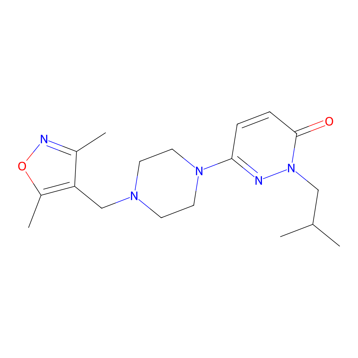 6-{4-[(3,5-Dimethyl-1,2-oxazol-4-yl)methyl]piperazin-1-yl}-2-(2-methylpropyl)-2,3-dihydropyridazin-3-one molecular structure, CAS 2770617-30-4