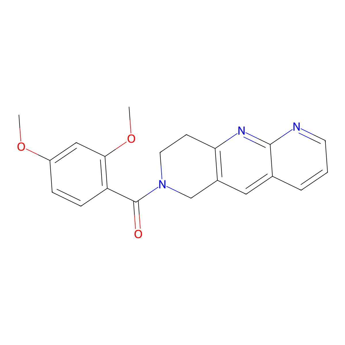 7-(2,4-dimethoxybenzoyl)-6H,7H,8H,9H-pyrido[2,3-b]1,6-naphthyridine molecular structure, CAS 2770617-41-7