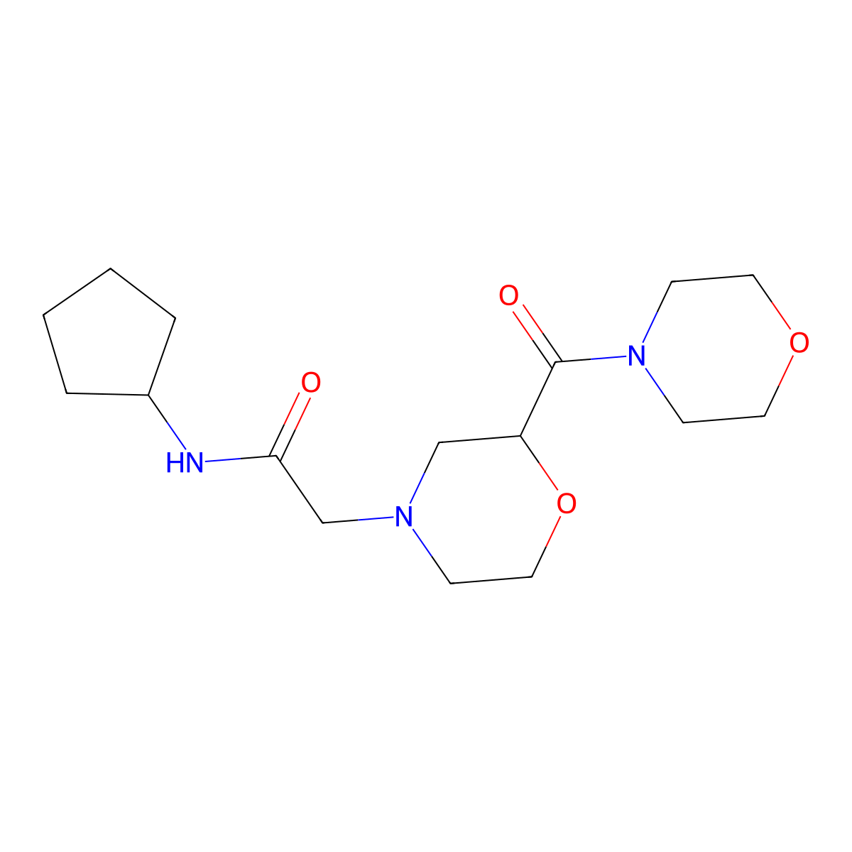 N-cyclopentyl-2-[2-(morpholine-4-carbonyl)morpholin-4-yl]acetamide molecular structure, CAS 2770617-46-2