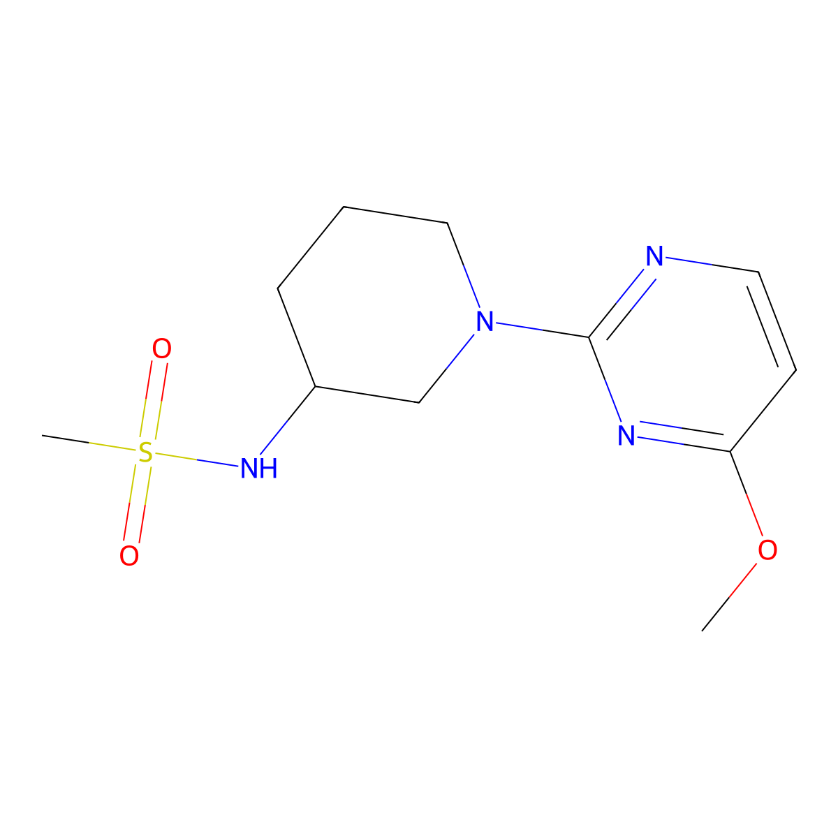 N-[1-(4-methoxypyrimidin-2-yl)piperidin-3-yl]methanesulfonamide molecular structure, CAS 2770617-54-2