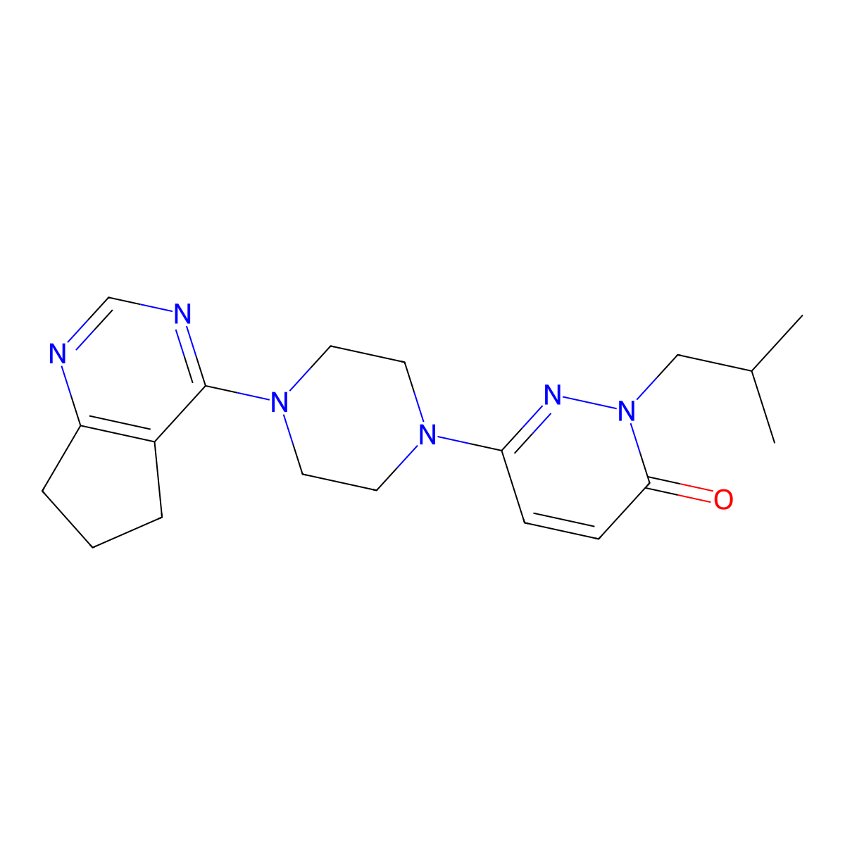 6-(4-{5H,6H,7H-cyclopenta[d]pyrimidin-4-yl}piperazin-1-yl)-2-(2-methylpropyl)-2,3-dihydropyridazin-3-one molecular structure, CAS 2770617-57-5