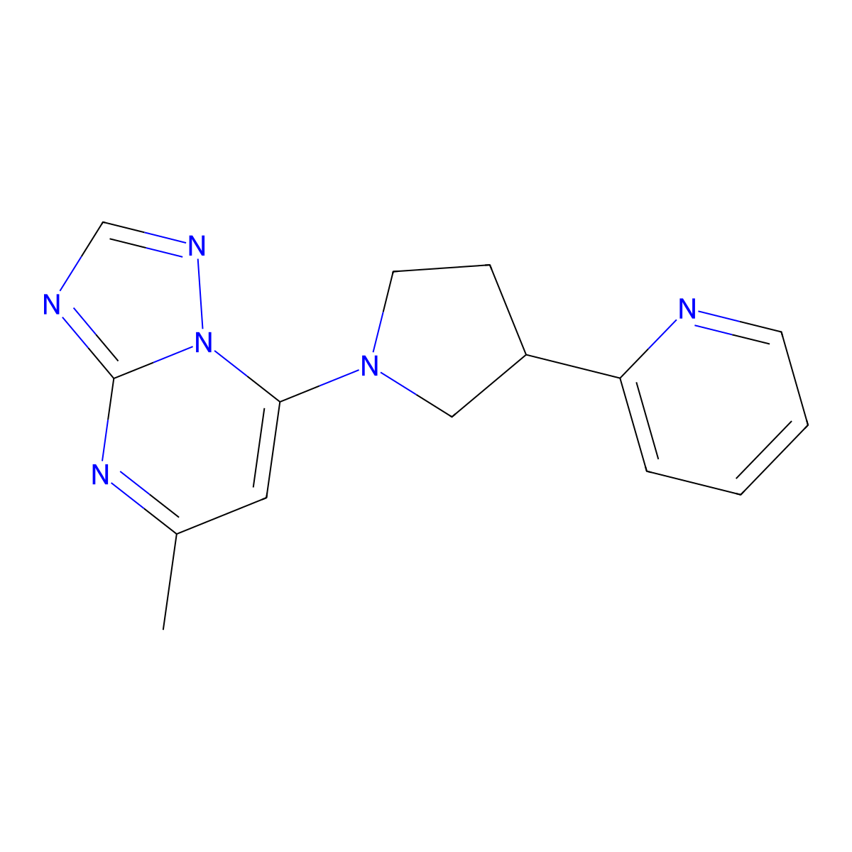 2-(1-{5-Methyl-[1,2,4]triazolo[1,5-a]pyrimidin-7-yl}pyrrolidin-3-yl)pyridine molecular structure, CAS 2770617-60-0