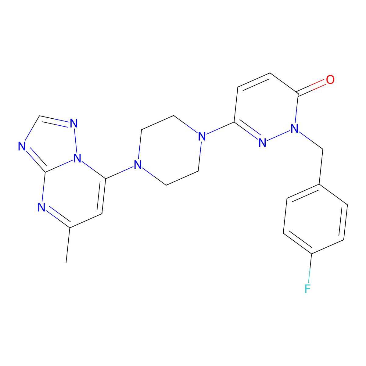2-[(4-Fluorophenyl)methyl]-6-(4-{5-methyl-[1,2,4]triazolo[1,5-a]pyrimidin-7-yl}piperazin-1-yl)-2,3-dihydropyridazin-3-one molecular structure, CAS 2770617-63-3