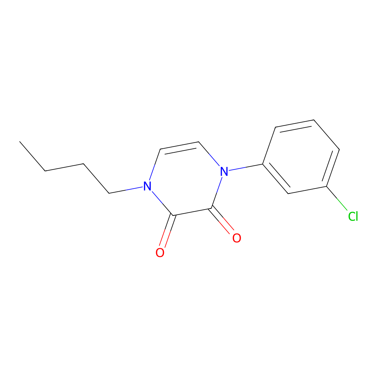 1-Butyl-4-(3-chlorophenyl)-1,2,3,4-tetrahydropyrazine-2,3-dione molecular structure, CAS 2770617-70-2