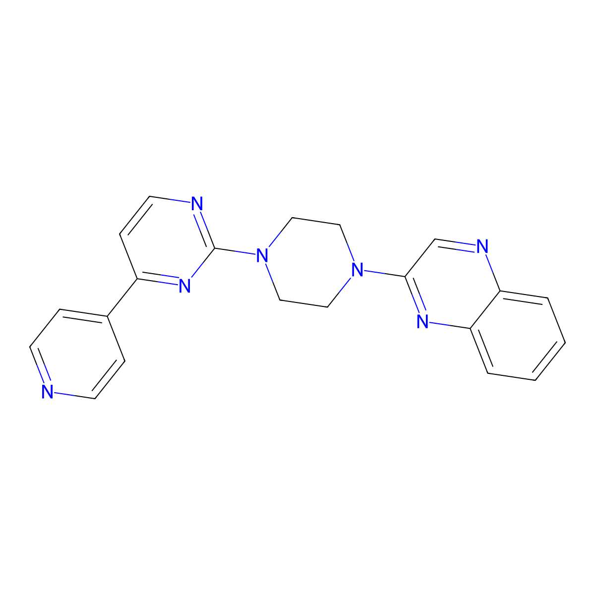 2-[4-(4-Pyridin-4-ylpyrimidin-2-yl)piperazin-1-yl]quinoxaline molecular structure, CAS 2770617-75-7