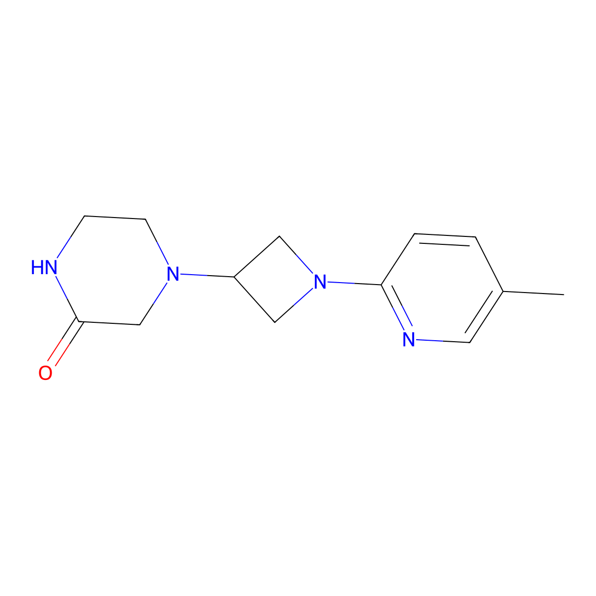 4-[1-(5-Methylpyridin-2-yl)azetidin-3-yl]piperazin-2-one molecular structure, CAS 2770617-81-5