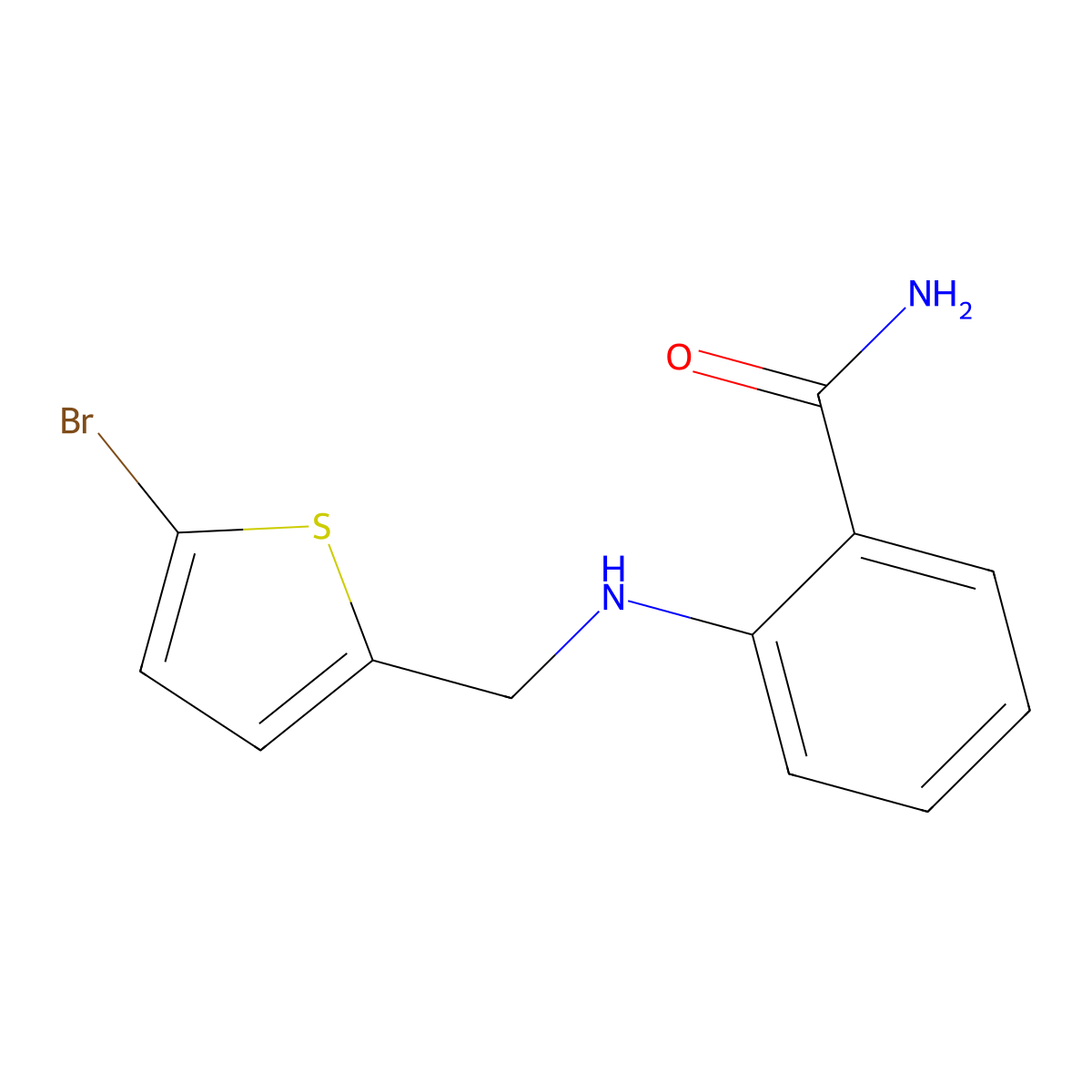 2-{[(5-Bromothiophen-2-yl)methyl]amino}benzamide molecular structure, CAS 2770617-83-7