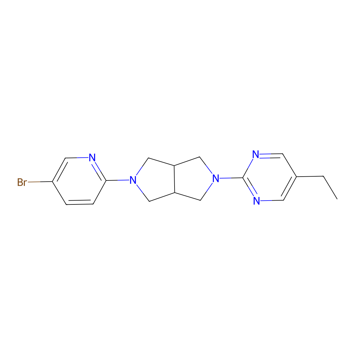 2-[5-(5-Bromopyridin-2-yl)-octahydropyrrolo[3,4-c]pyrrol-2-yl]-5-ethylpyrimidine molecular structure, CAS 2770617-85-9