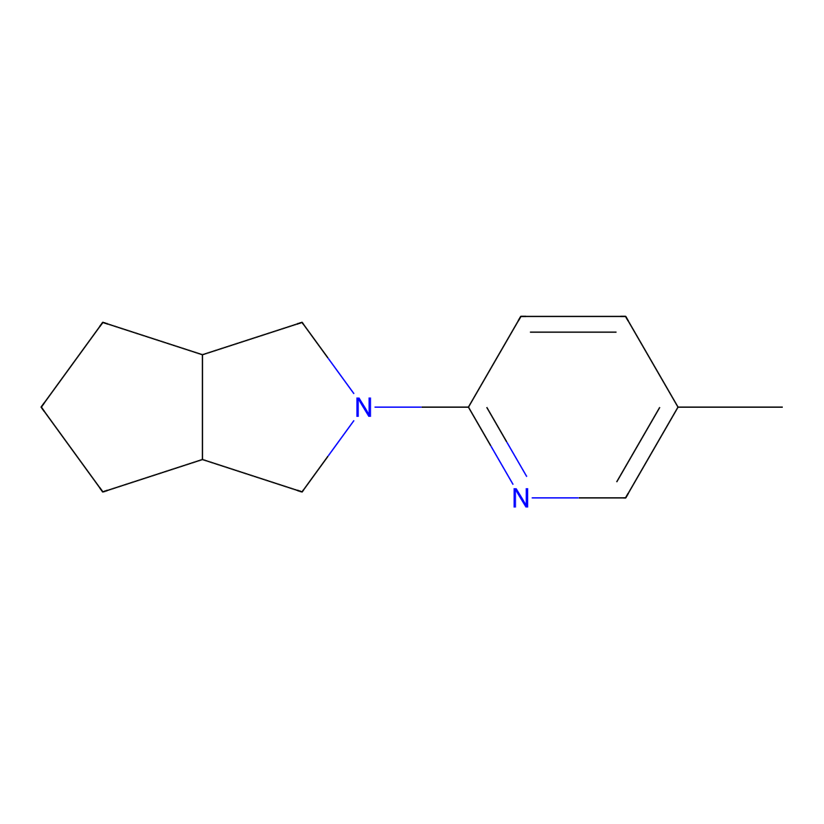 5-Methyl-2-{octahydrocyclopenta[c]pyrrol-2-yl}pyridine molecular structure, CAS 2770617-87-1