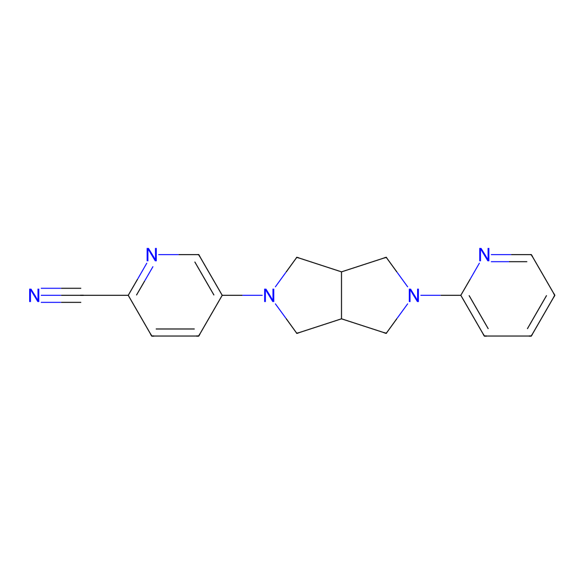 5-[5-(Pyridin-2-yl)-octahydropyrrolo[3,4-c]pyrrol-2-yl]pyridine-2-carbonitrile molecular structure, CAS 2770617-88-2
