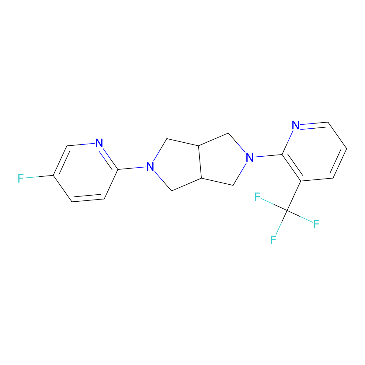 2-[5-(5-Fluoropyridin-2-yl)-octahydropyrrolo[3,4-c]pyrrol-2-yl]-3-(trifluoromethyl)pyridine molecular structure, CAS 2770617-92-8