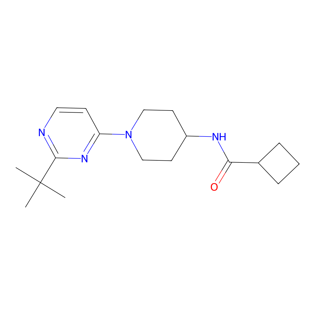 N-[1-(2-tert-butylpyrimidin-4-yl)piperidin-4-yl]cyclobutanecarboxamide molecular structure, CAS 2770618-03-4