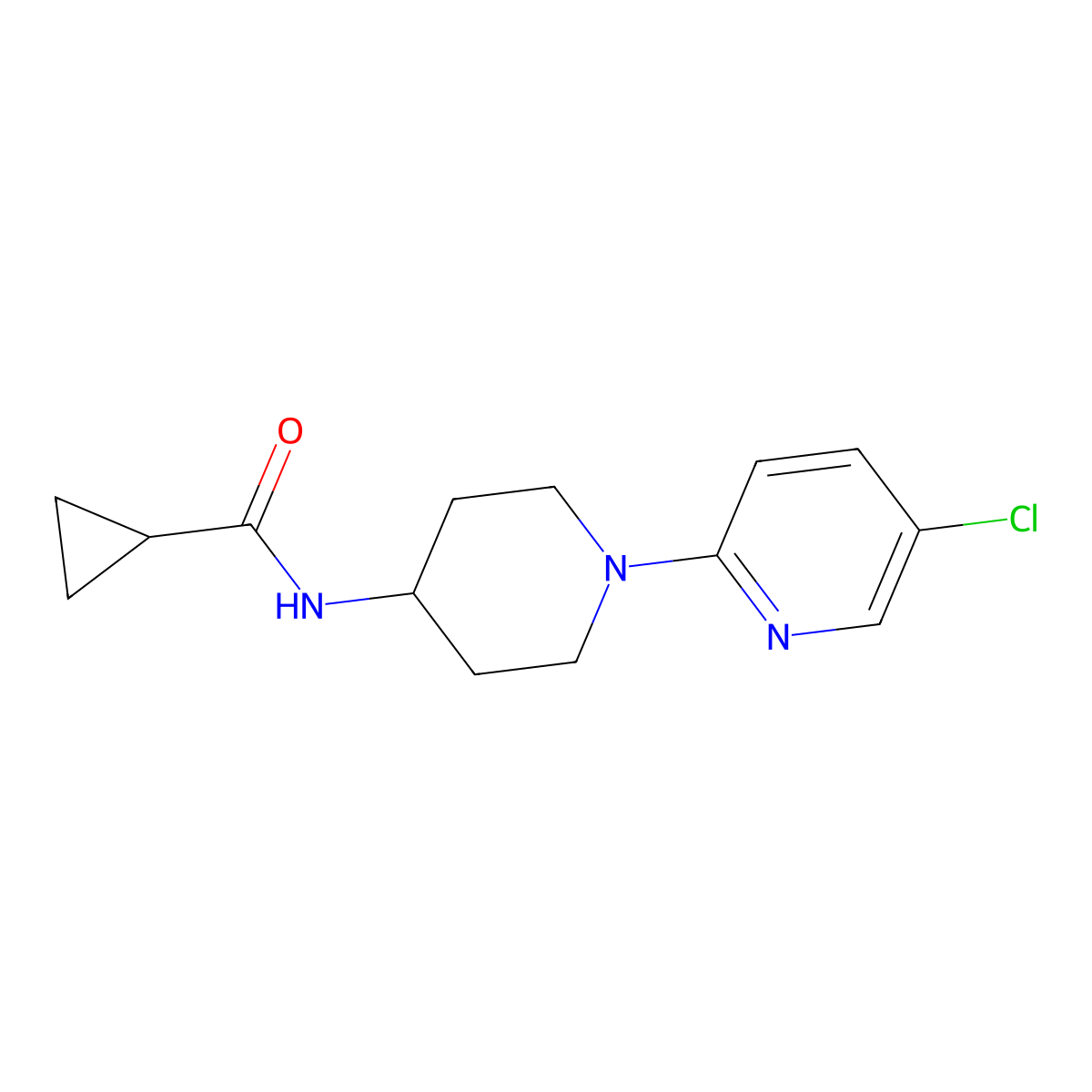 N-[1-(5-chloropyridin-2-yl)piperidin-4-yl]cyclopropanecarboxamide molecular structure, CAS 2770618-09-0