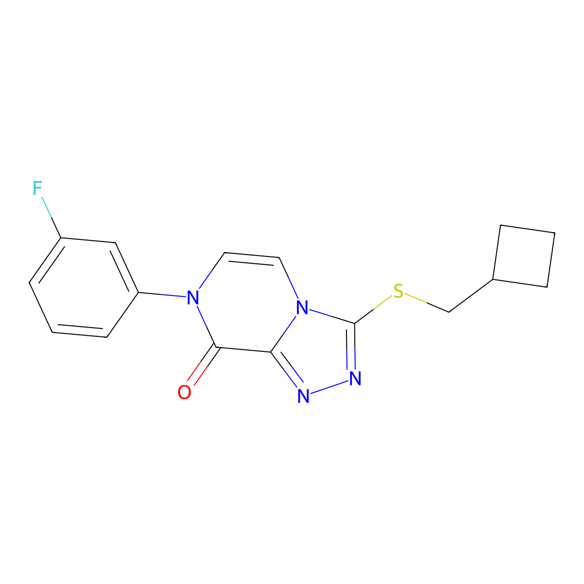 3-[(cyclobutylmethyl)sulfanyl]-7-(3-fluorophenyl)-7H,8H-[1,2,4]triazolo[4,3-a]pyrazin-8-one molecular structure, CAS 2770618-23-8