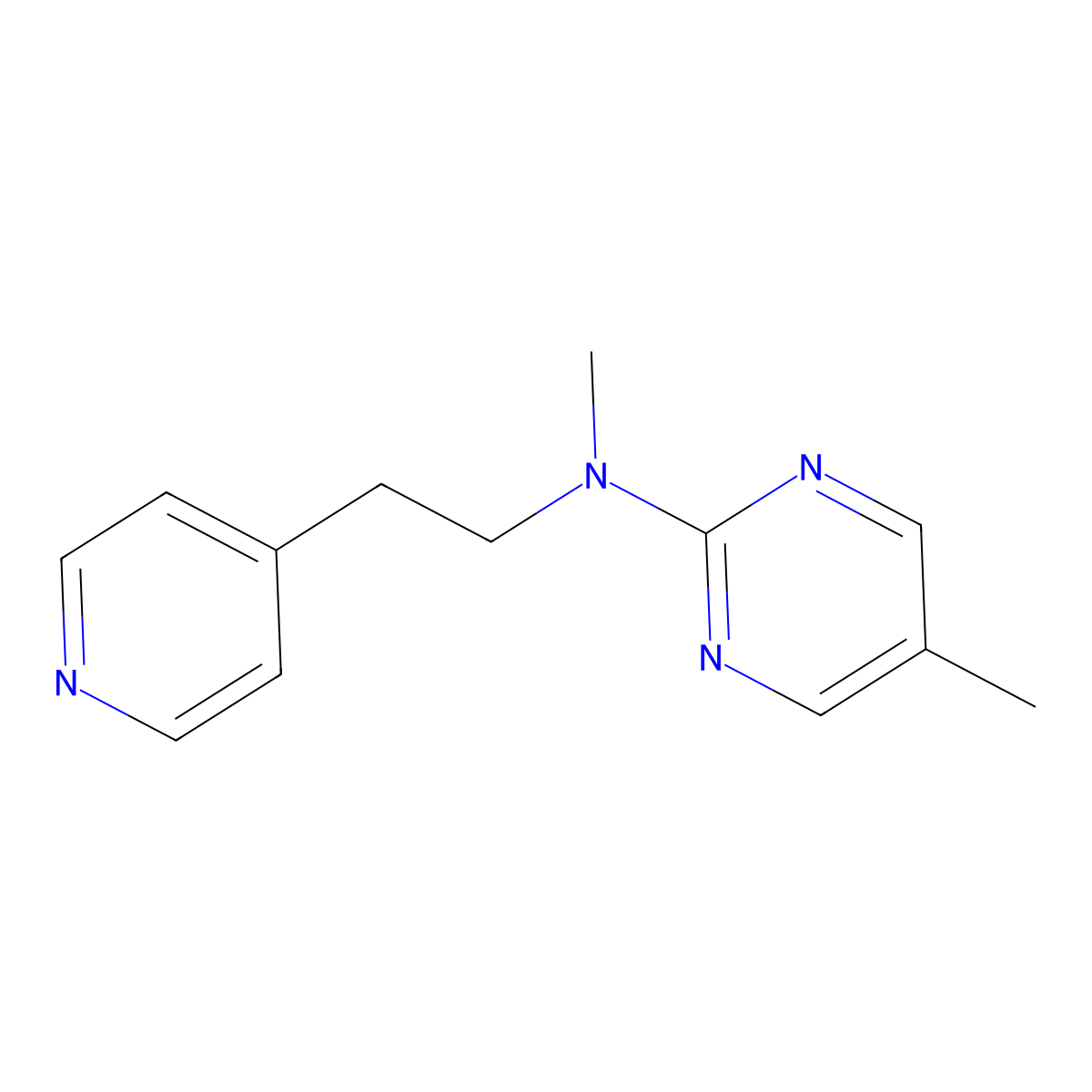 N,5-dimethyl-N-[2-(pyridin-4-yl)ethyl]pyrimidin-2-amine molecular structure, CAS 2770618-34-1