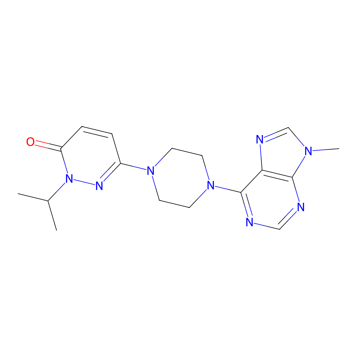 6-[4-(9-methyl-9H-purin-6-yl)piperazin-1-yl]-2-(propan-2-yl)-2,3-dihydropyridazin-3-one molecular structure, CAS 2770618-48-7