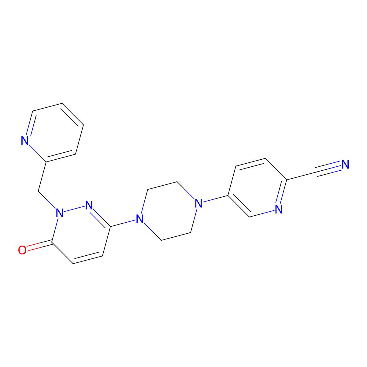 5-(4-{6-Oxo-1-[(pyridin-2-yl)methyl]-1,6-dihydropyridazin-3-yl}piperazin-1-yl)pyridine-2-carbonitrile molecular structure, CAS 2770618-49-8