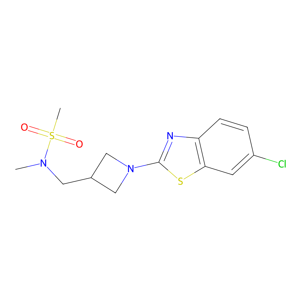 N-{[1-(6-chloro-1,3-benzothiazol-2-yl)azetidin-3-yl]methyl}-N-methylmethanesulfonamide molecular structure, CAS 2770618-56-7