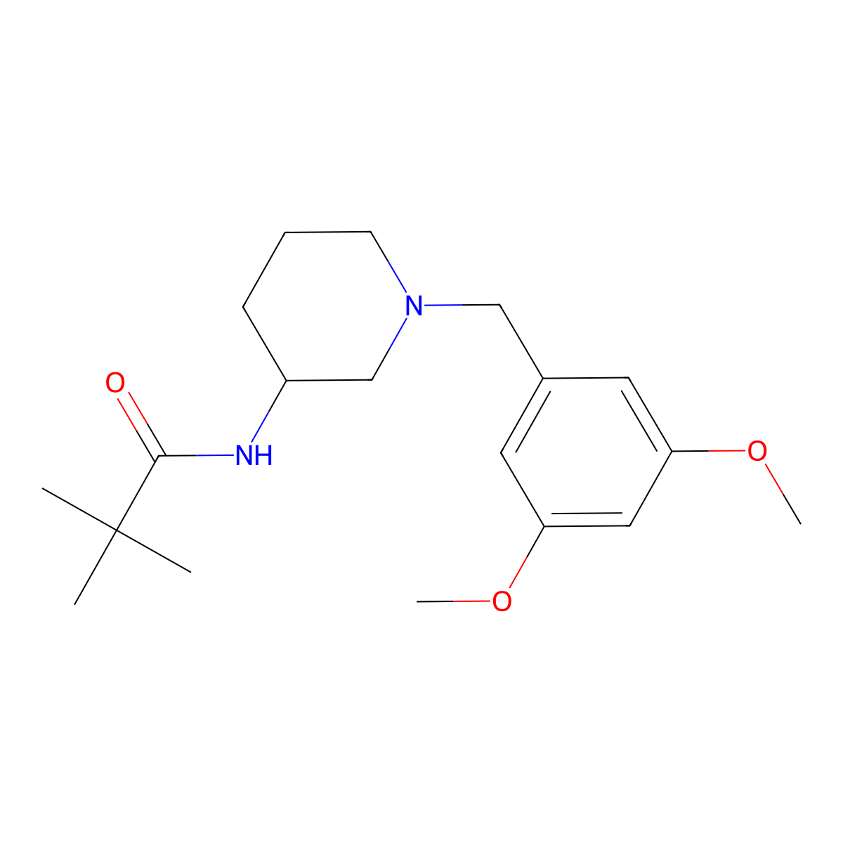 N-{1-[(3,5-dimethoxyphenyl)methyl]piperidin-3-yl}-2,2-dimethylpropanamide molecular structure, CAS 2770618-63-6