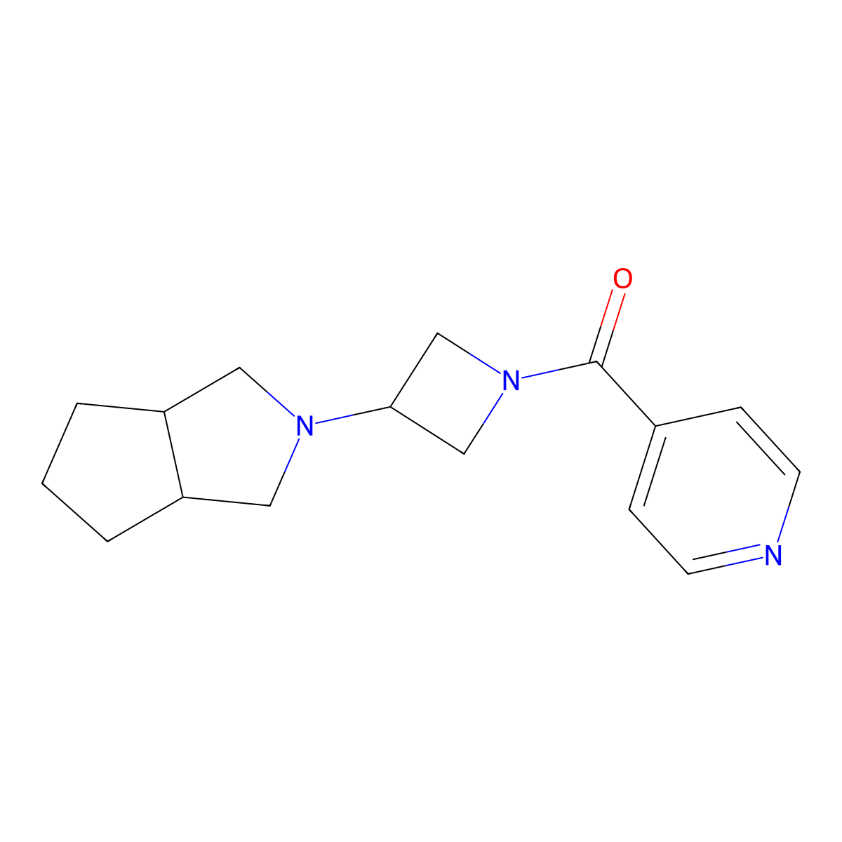 4-(3-{Octahydrocyclopenta[c]pyrrol-2-yl}azetidine-1-carbonyl)pyridine molecular structure, CAS 2770618-65-8